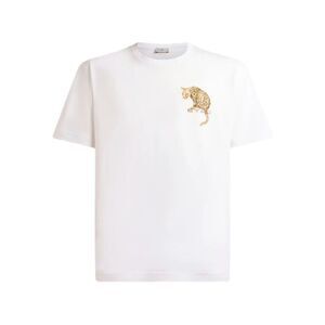 Etro Men Cotton T-Shirt With Leopard Print And Etro Embroidery